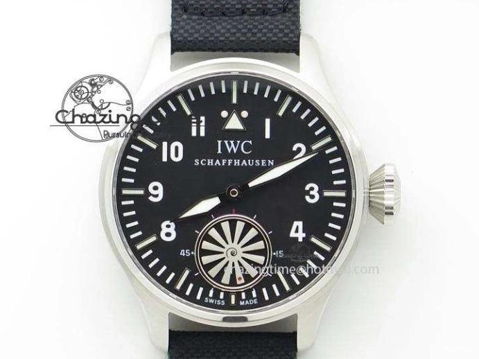 MIROTIME 0414 Pilot Chrono IW388003 Real Ceramic V6F Best Edition Green Markers On Black Nylon Strap A Effortless 7283